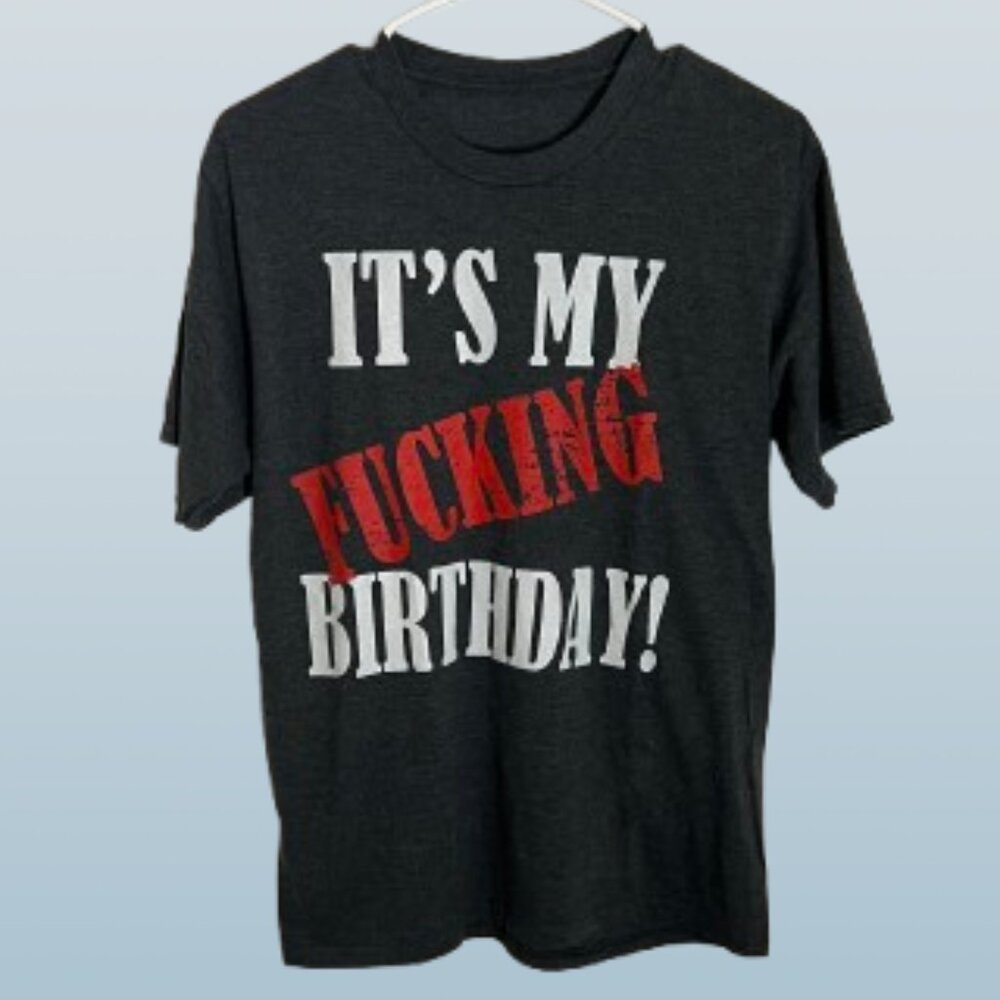 Birthday T-Shirt Gray, Red, White
